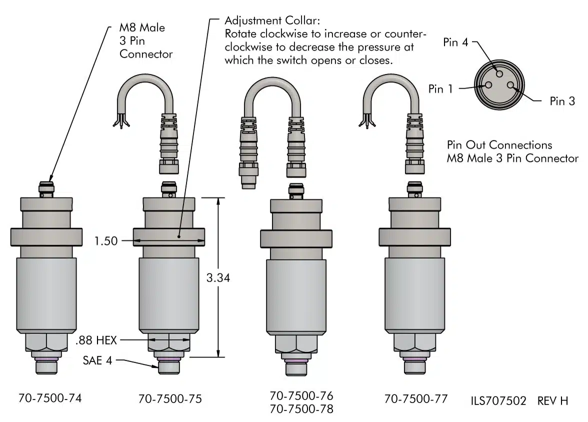 ils707502 Mechanical Pressure Switch Specifications