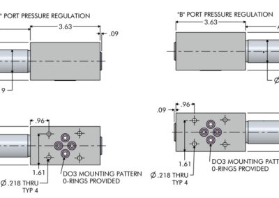 Pressure Reducing Valve Control Block - Single Dimensions