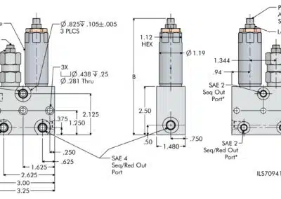 Combination Sequence/PRV Block Dimensions