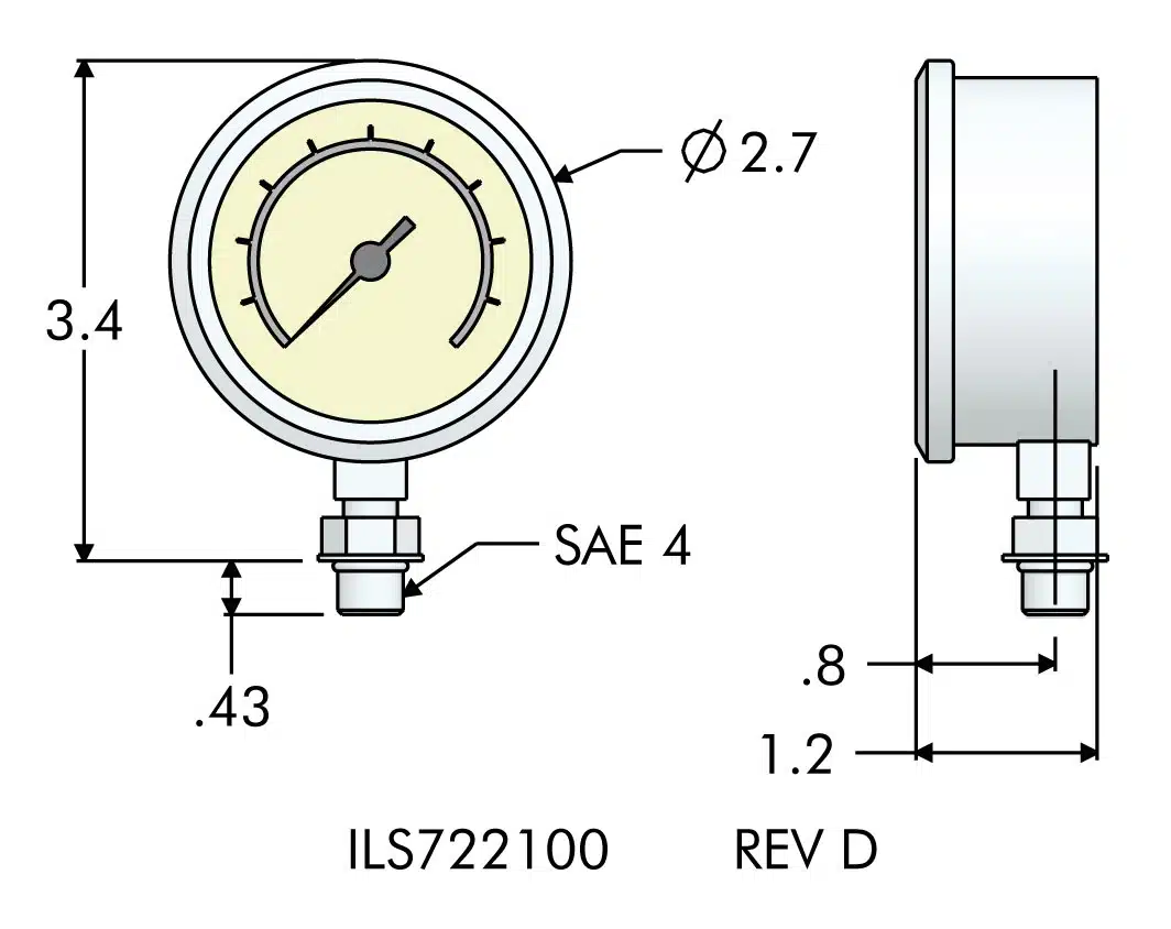 ils722100 Standard Pressure Gauge Specifications