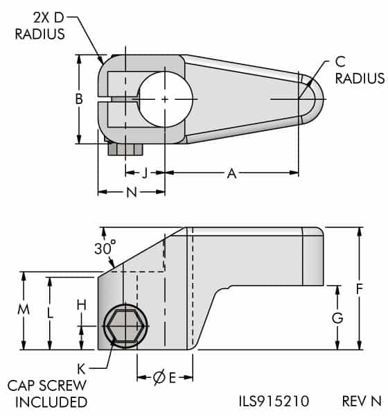 Swing Clamp Arms, Low Profile, Upreach