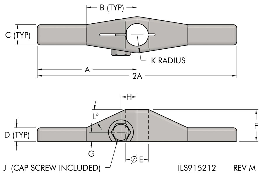 Swing Clamp Arms, Low Profile, Double Ended