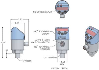 Powered LED Display Electronic Pressure Switch