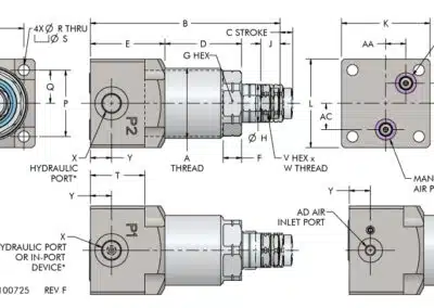 Part Present Sensing, High Capacity, Fluid Advance, Base Dimensions