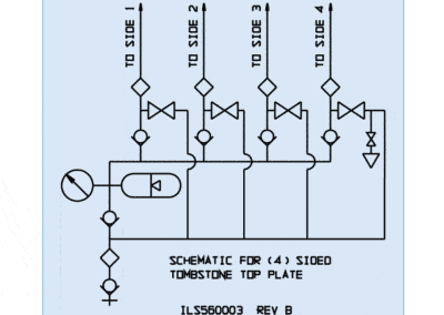 Manual Shutoff Valves Top Plate, Four-Sided Schematic
