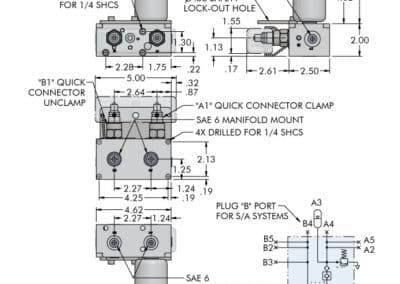 Two Handed Automatic Shutoff Valve Decouplers External Accumulator Dimensions