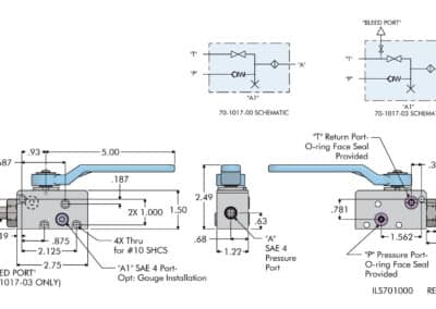 Manual Unload Valves-Tombstone Dimensions