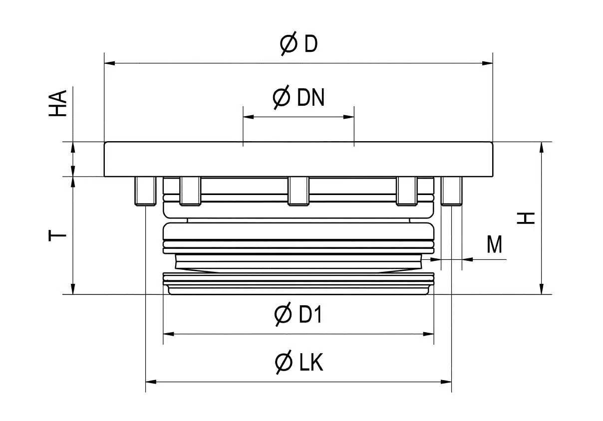 zp-hm-cl-dims Top Flange Double Acting Position Sensing Work Supports - Dimensions