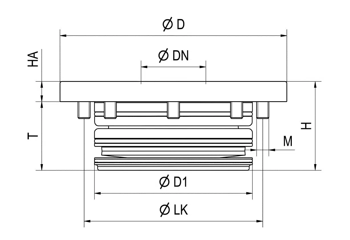 zp-hma-dims Top Flange Double Acting Position Sensing Work Supports - Dimensions