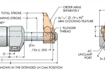 VersaCam™ Swing Clamp Threaded Body, Long Stroke
