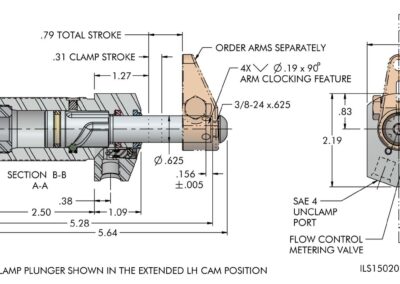 VersaCam™ Swing Clamp Threaded Body, Flow Control