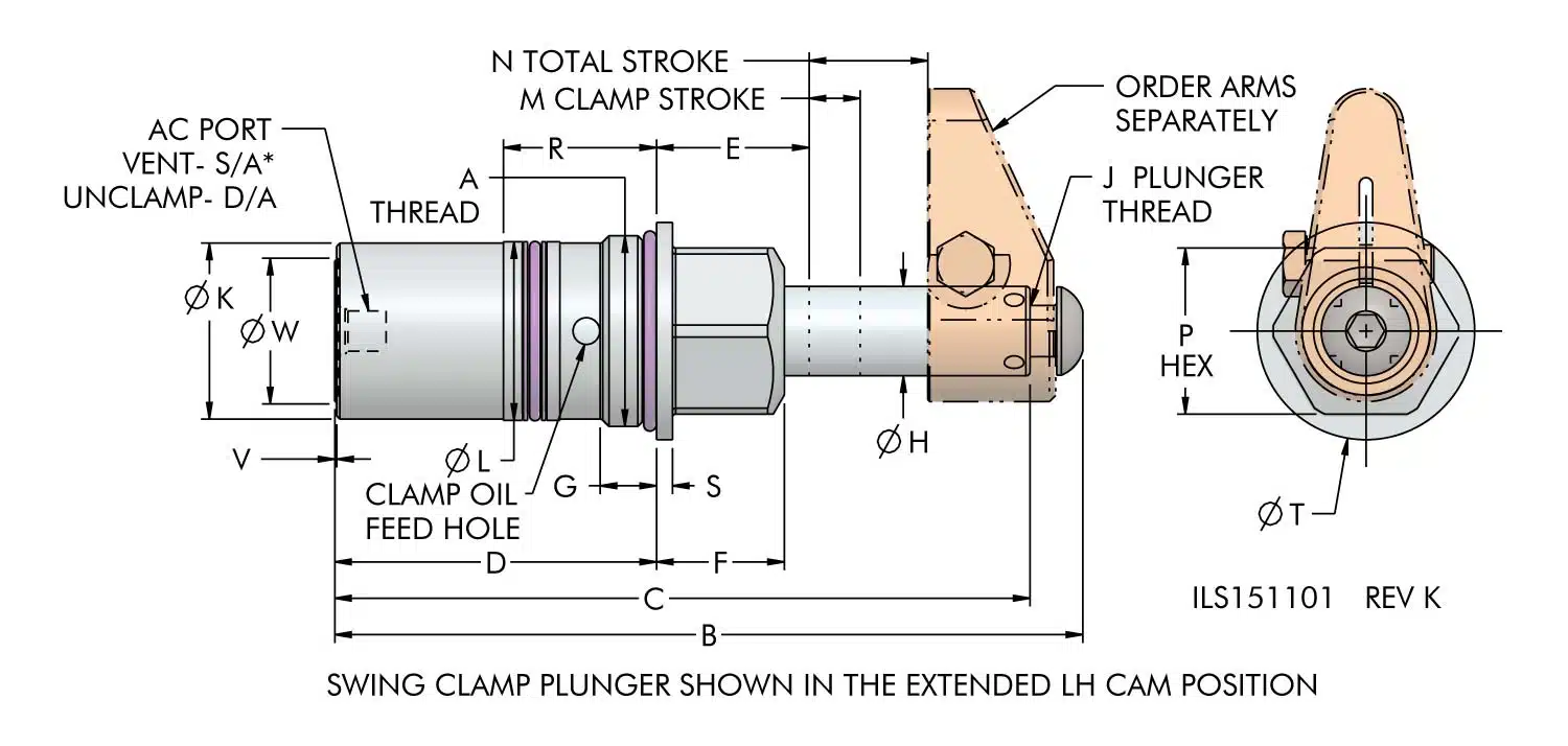 ils151101 VersaCam™ Swing Clamp Cartridge Mount