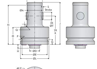 Centering Clamps Small Bore, 2 Point Contact Dimensions