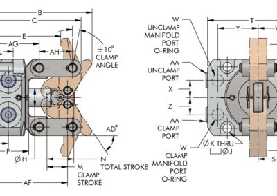 Top Flange Twin Lever Link Clamp