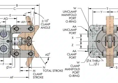 Top Flange Twin Lever Link Clamp