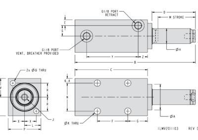 Block Pull Cylinder Dimensions