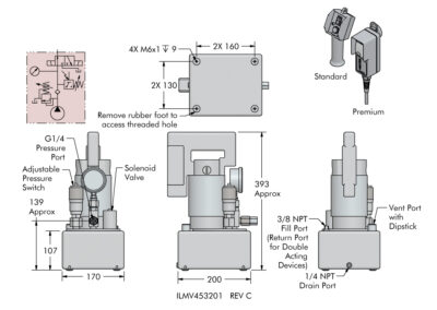 Portable .25 kW Electric/Hydraulic Pump Specifications