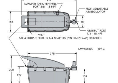 Compact Air/Hydraulic Pump Manual Dimensions