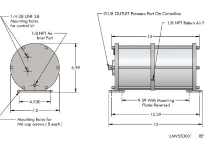 Compact Air/Hydraulic Boosters Dimensions