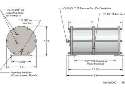 Compact Air/Hydraulic Boosters Dimensions