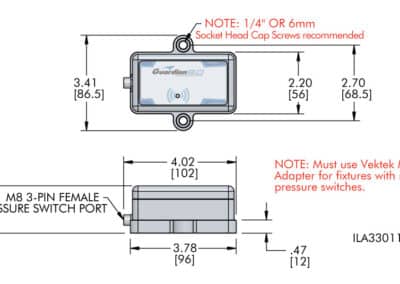 Guardian 2.0 Fixture Transmitter Unit Dimensions