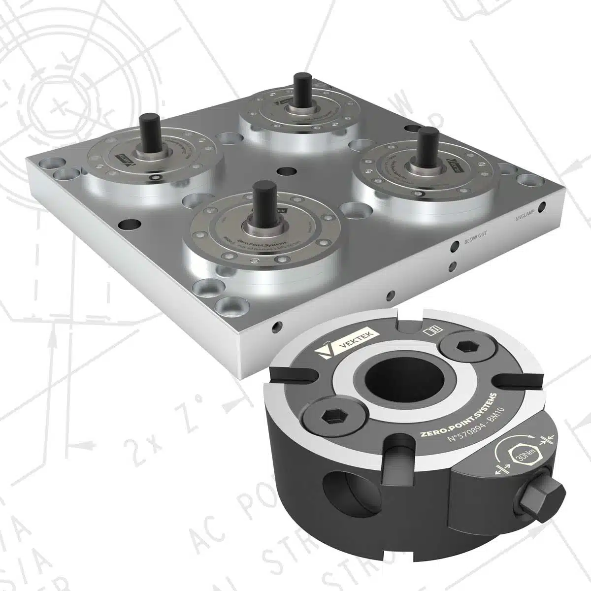 Hydraulic Workholding Products 4 Zero-Point Systems