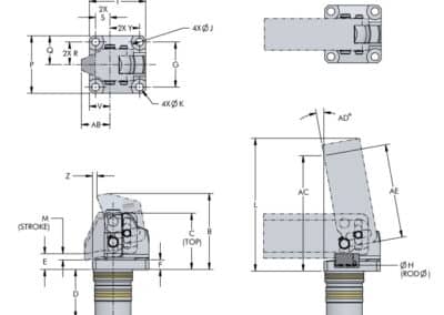 Double Acting Compact Clamp Dimensions