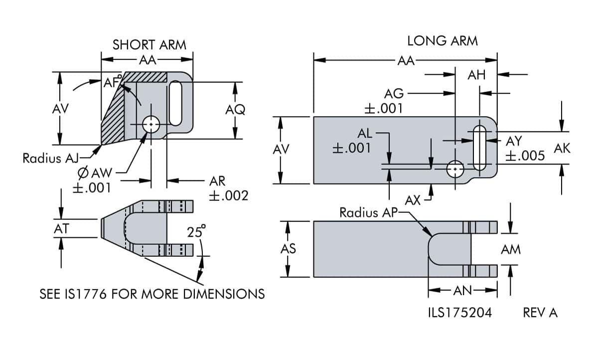 ils175204 Compact Clamp Arm Dimensions