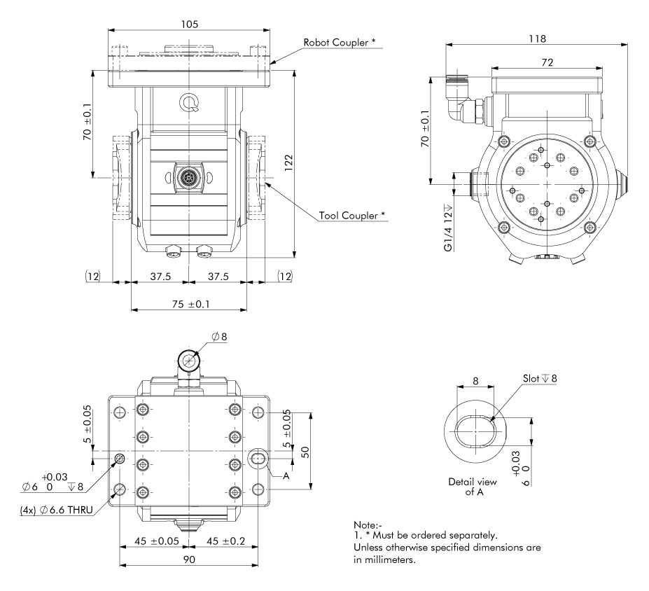PQ180T-Dimensional-drawing PQ180T Dimensions